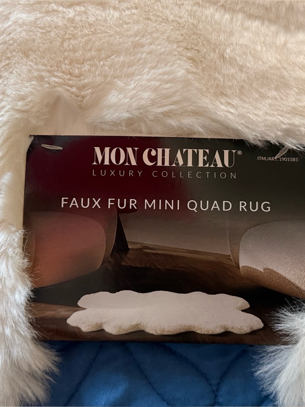 Plush Faux Rug - ivory , light cream